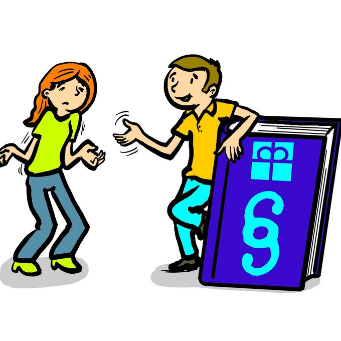 Illustration einer Rechtsberatung bei der Diakonie